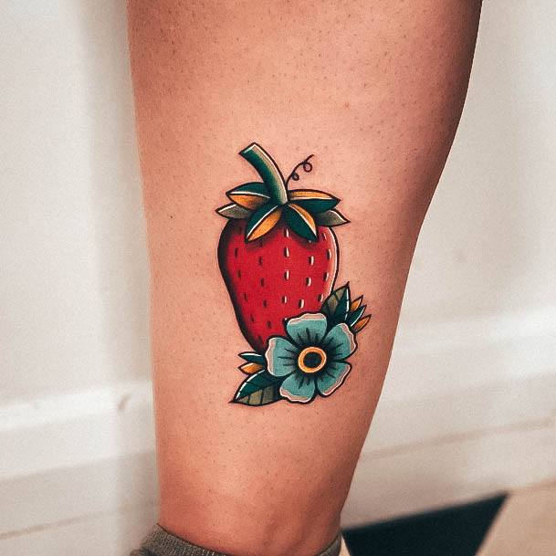 Stellar Body Art Tattoo For Girls Strawberry