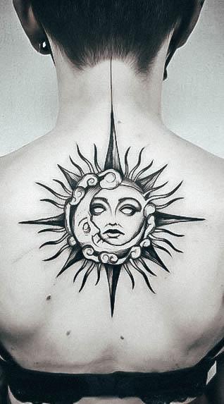 Stellar Body Art Tattoo For Girls Sun And Moon