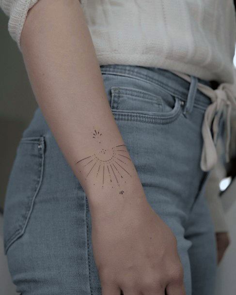 Stellar Body Art Tattoo For Girls Sunset Sunrise