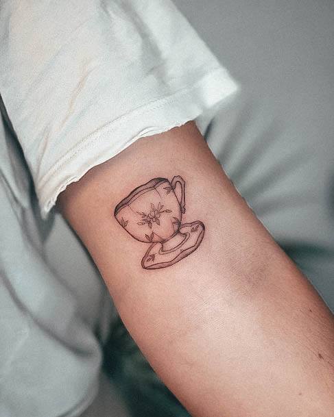 Stellar Body Art Tattoo For Girls Tea Cup