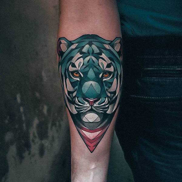 Stellar Body Art Tattoo For Girls Tiger