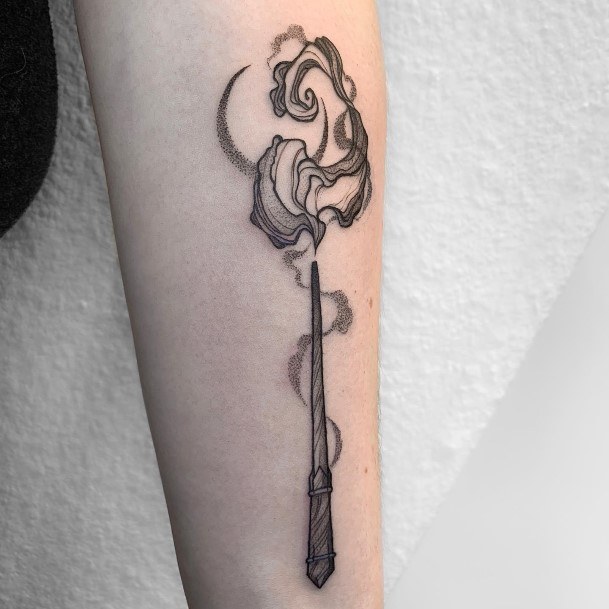 Stellar Body Art Tattoo For Girls Wand