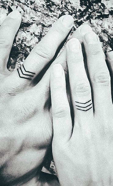 Stellar Body Art Tattoo For Girls Wedding Ring Geometric Arrows Matching