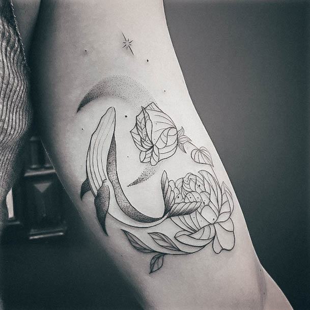 Stellar Body Art Tattoo For Girls Whale