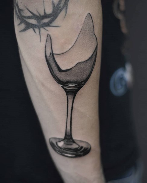 Stellar Body Art Tattoo For Girls Wine Glass