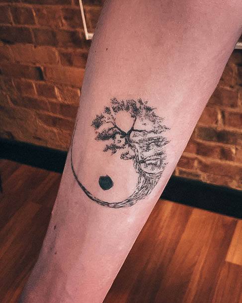 Stellar Body Art Tattoo For Girls Yin Yang