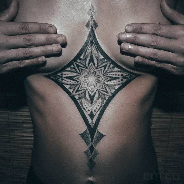 Sternum Tattoo Design Inspiration For Women