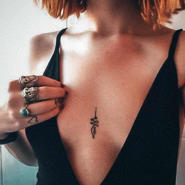 Sternum Womens Tattoos