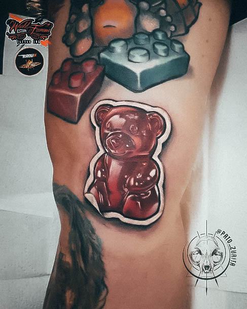 Sticker Style Nice Gummy Bear Tattoos For Women