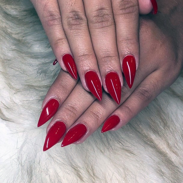 Stiletto Red November Nails