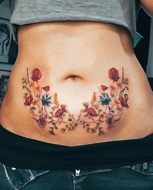 Stomach Tattoos Feminine Ideas