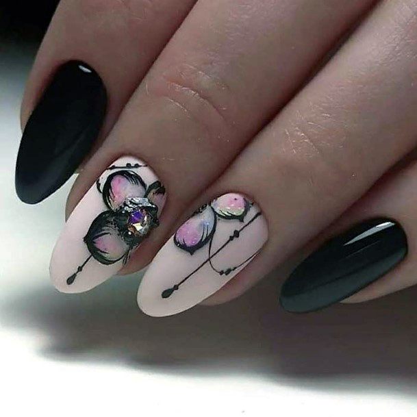 Stone And Orchids Nail Art