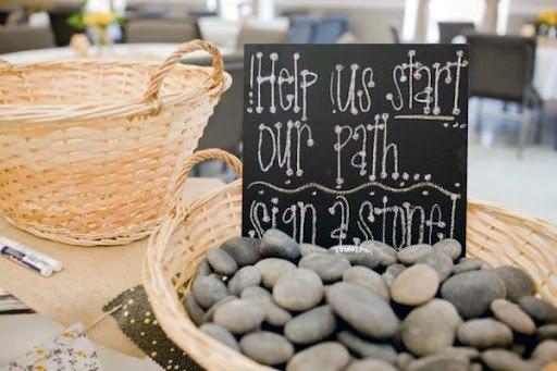 Stone Path Wedding Guest Book Ideas