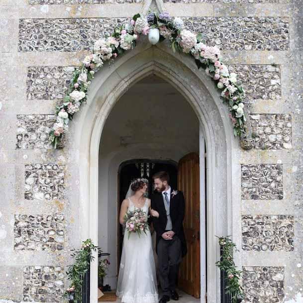 Stone Walled Church Wedding Decorations