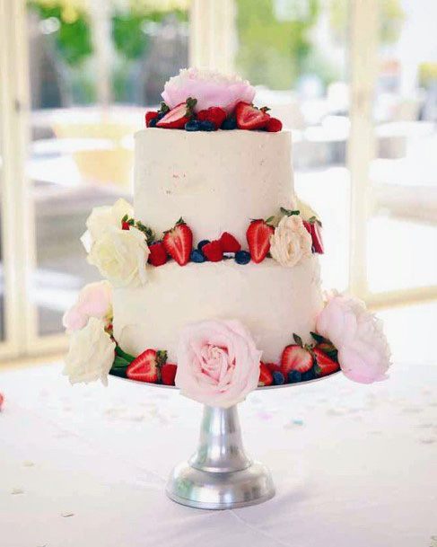 Strawberries Red Velvet Wedding Cake