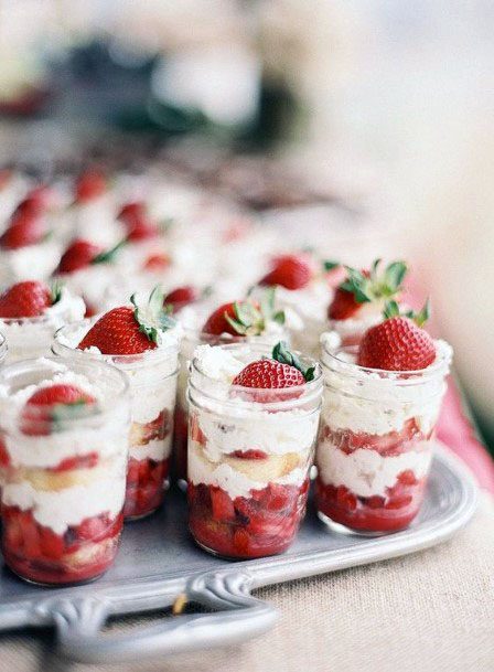 Strawberry Sweets In Mason Jar Wedding Decoration