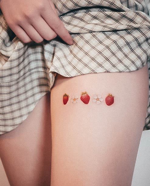 Strawberry Tattoo Design Inspiration For Women