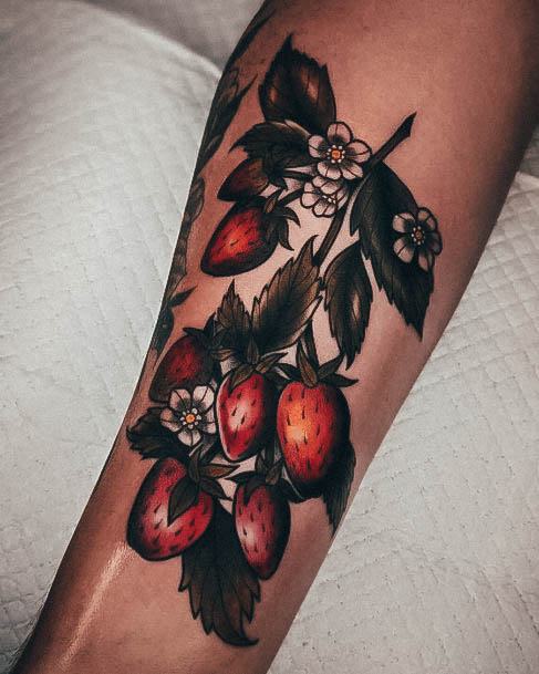 Strawberry Tattoo Designs For Women