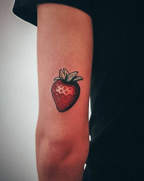 Strawberry Tattoo For Ladies