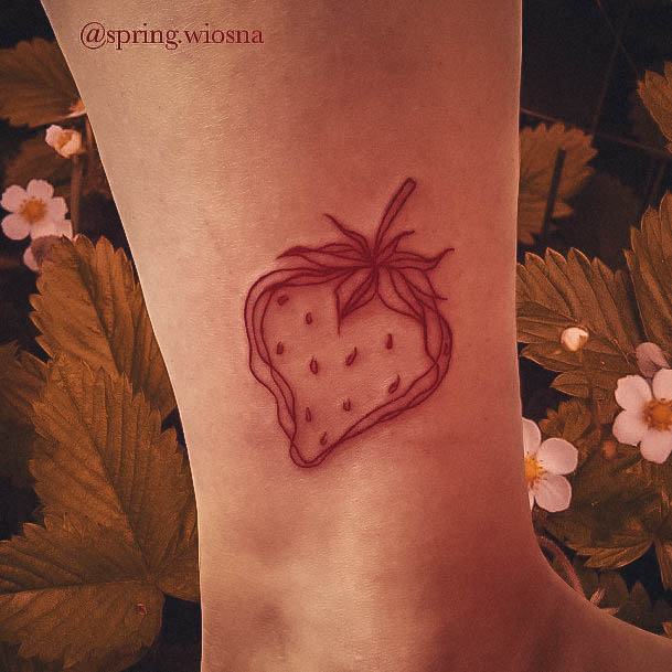 Strawberry Tattoo Ideas For Girls