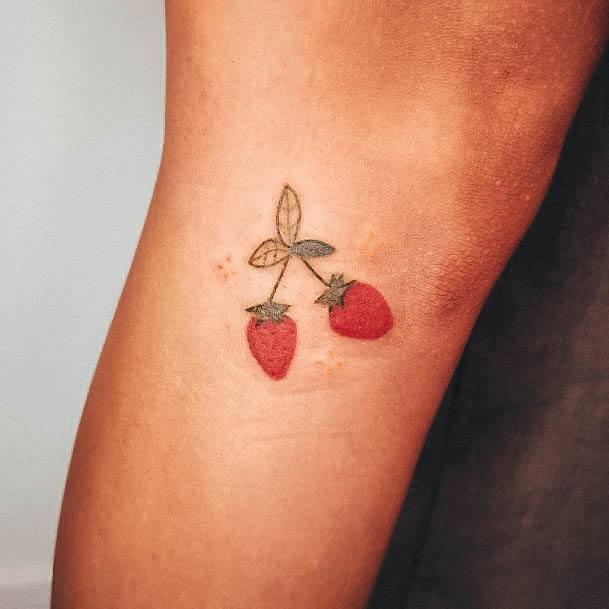 Strawberry Tattoos Feminine Ideas