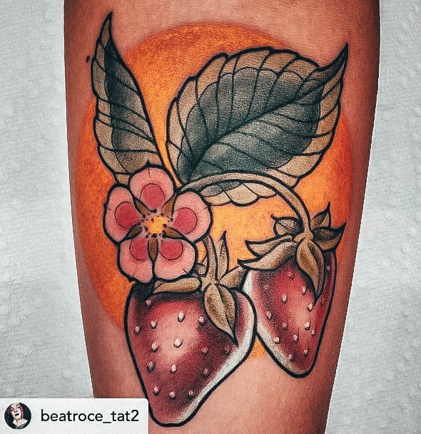 Strawberry Womens Tattoos Ideas