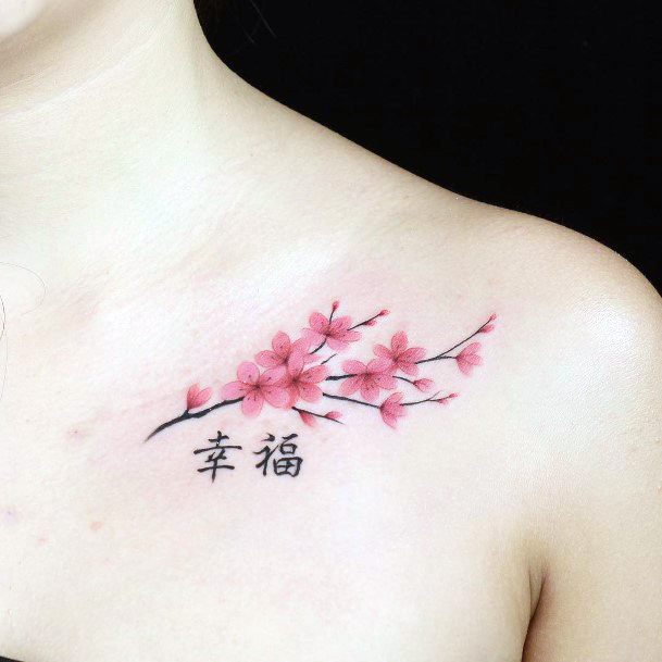 Striking Cherry Blossom Tattoo Womens Art
