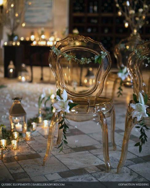 Striking Clear Chair White Lush Floral Wedding Chair Decorations