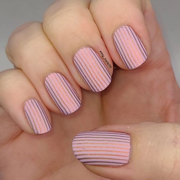 Striped Female Nail Designs