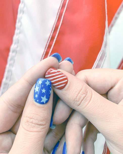 Stripes And Stars 4th Of July Nails
