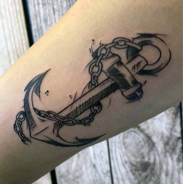 Strong Anchor Tattoo Women