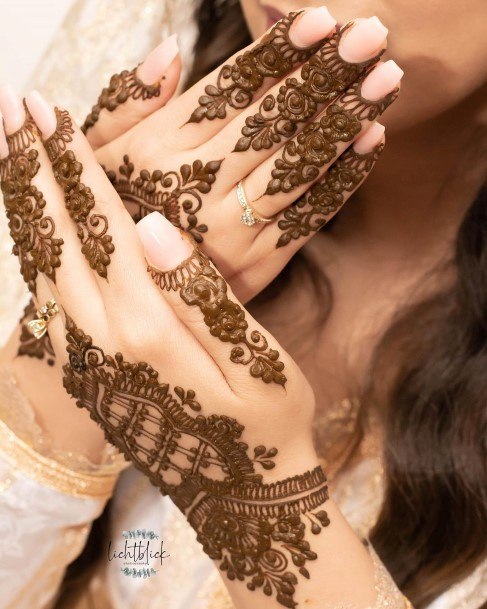 Strong Henna Tattoo Womens Hand