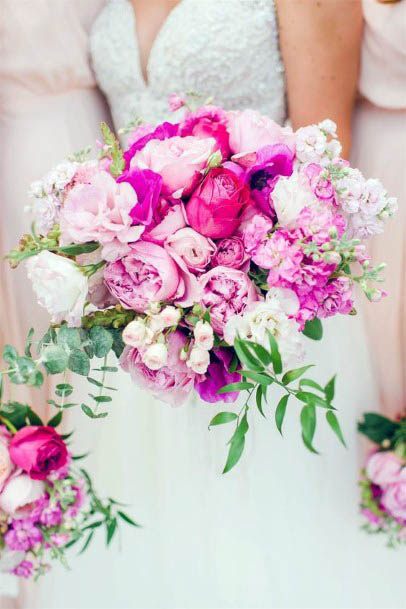 Strong Pink Toned Wedding Flowers