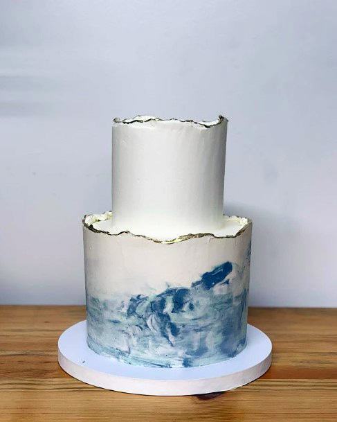 Strong Waves Beach Wedding Womens Cake