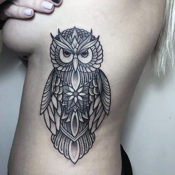 Stuffed Owl Tattoo For Women Torso