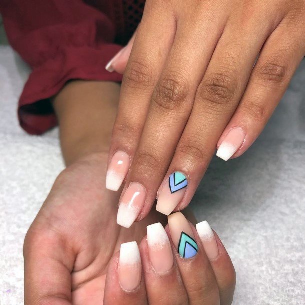 Stuning Two Tone Ombre Triangle Nail Designs For Ladies