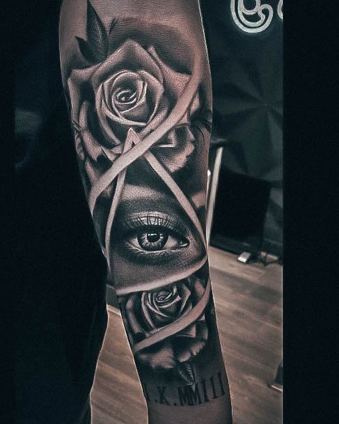 Stunning All Seeing Eye Tattoo On Lady