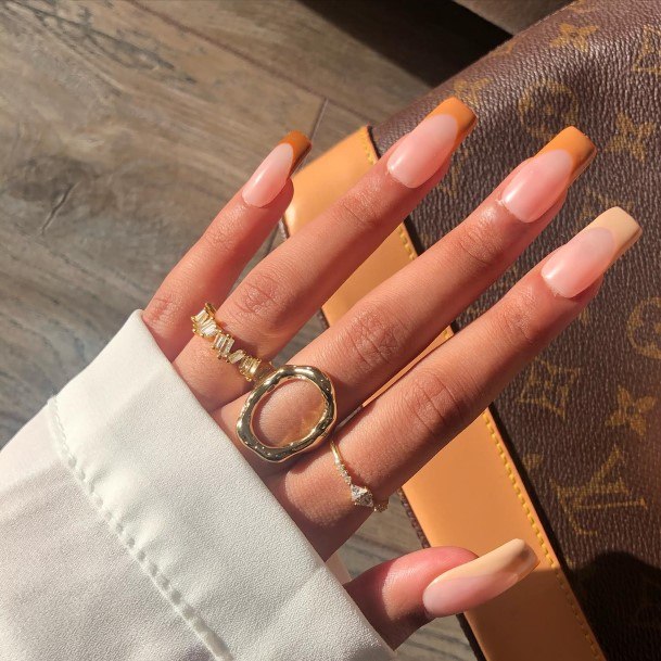 Stunning Almond French Nail On Lady