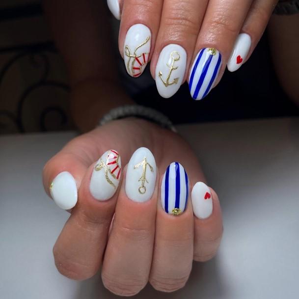 Stunning Anchor Nail On Lady