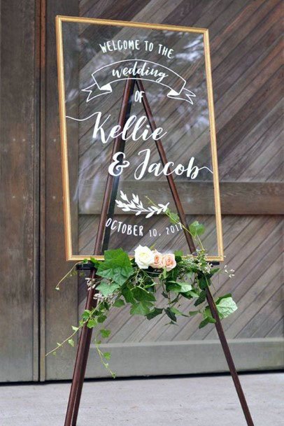 Stunning And Elegant Wedding Welcome Board Decor