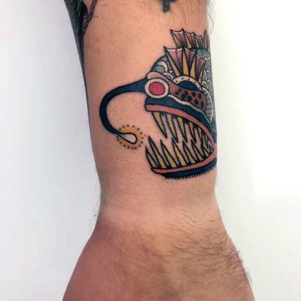 Stunning Anglerfish Tattoo On Lady