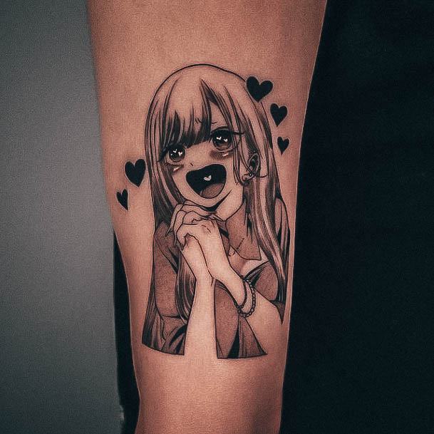 Stunning Anime Tattoo On Lady