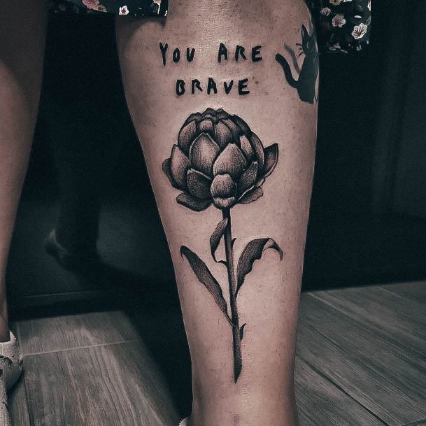 Stunning Artichoke Tattoo On Lady