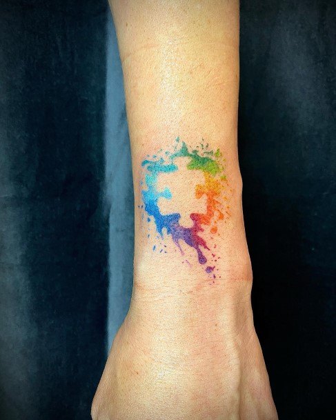 Stunning Autism Tattoo On Lady