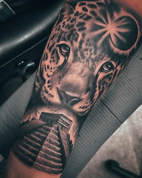 Stunning Aztec Tattoo On Lady