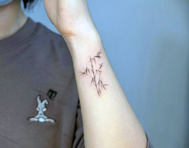 Stunning Bamboo Tattoo On Lady