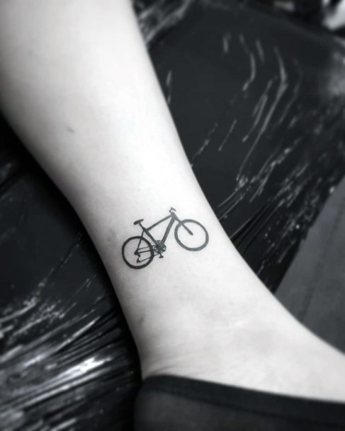 Stunning Bicycle Tattoo On Lady