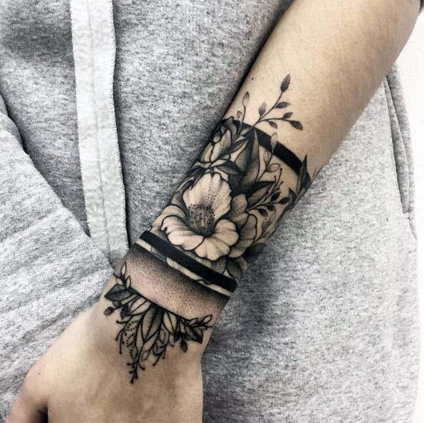 Stunning Black Tattoo Womens Wrist