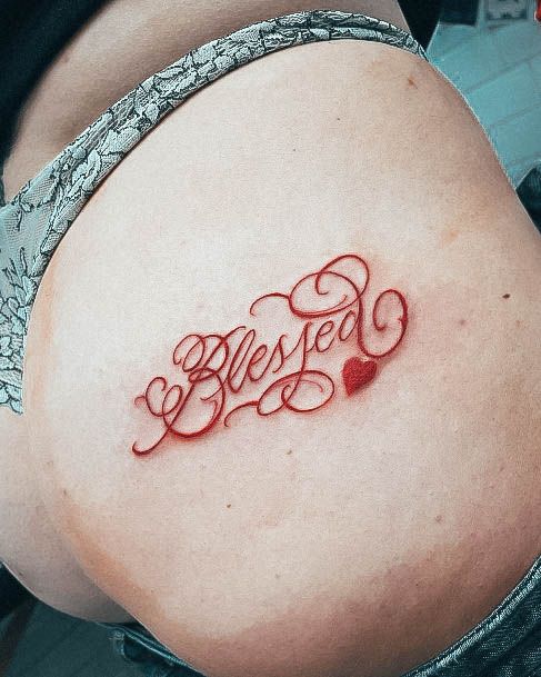 Stunning Blessed Tattoo On Lady