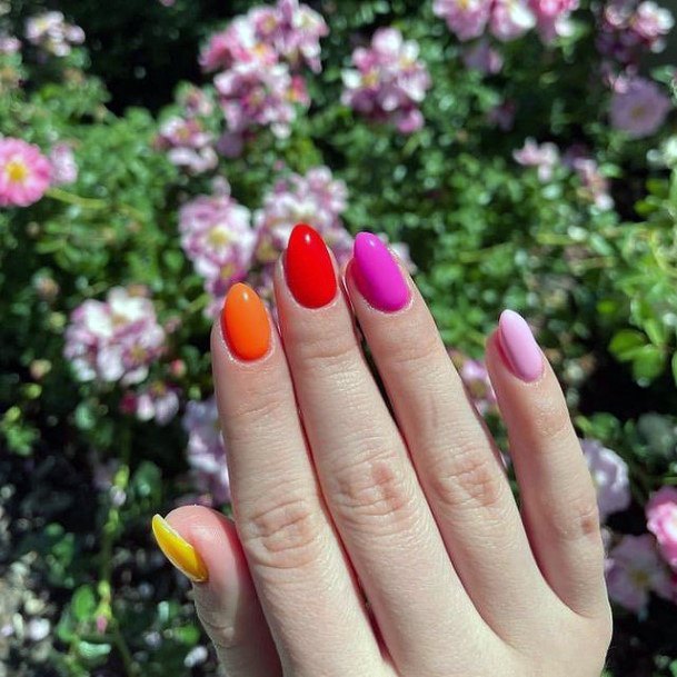 Stunning Bright Summer Nail On Lady